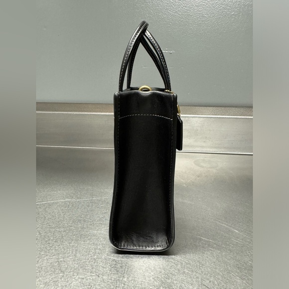 EUC Coach Cashin Mini Tote Crossbody Black Brass - Picture 6 of 14